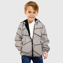 Куртка с капюшоном детская Ячейки, цвет: 3D-черный — фото 2