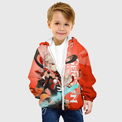 Куртка с капюшоном детская Genshin Impact, Кадзуха, цвет: 3D-белый — фото 2