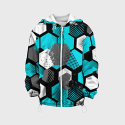 Куртка с капюшоном детская Геометрия плиты, цвет: 3D-белый