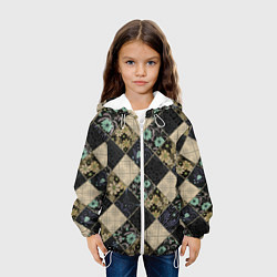 Куртка с капюшоном детская Лоскутное шитье, цвет: 3D-белый — фото 2