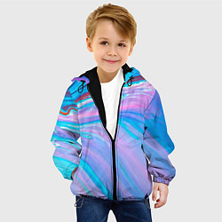 Куртка с капюшоном детская Абстрактный прилив, цвет: 3D-черный — фото 2