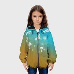 Куртка с капюшоном детская Морское ассорти, цвет: 3D-черный — фото 2