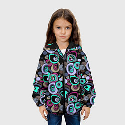 Куртка с капюшоном детская Абстрактный узор ретро, цвет: 3D-черный — фото 2