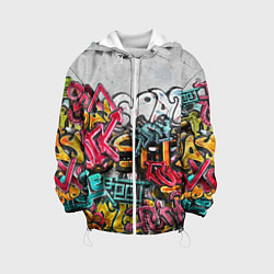 Куртка с капюшоном детская Graffiti on the wall, цвет: 3D-белый