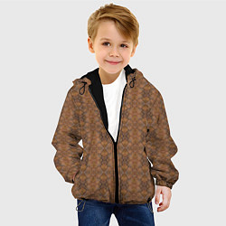Куртка с капюшоном детская Деревянный паркет, цвет: 3D-черный — фото 2