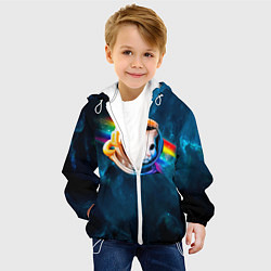 Куртка с капюшоном детская Котик Космонавт, цвет: 3D-белый — фото 2