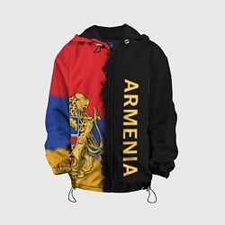 Куртка с капюшоном детская Armenia Flag and emblem, цвет: 3D-черный
