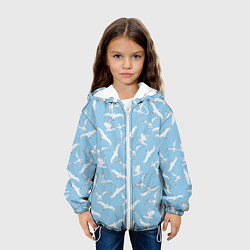 Куртка с капюшоном детская Чайки в небе паттерн, цвет: 3D-белый — фото 2