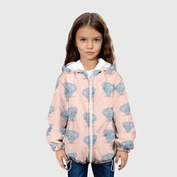 Куртка с капюшоном детская Слоники, цвет: 3D-белый — фото 2