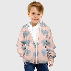 Куртка с капюшоном детская Слоники, цвет: 3D-белый — фото 2