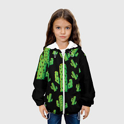 Куртка с капюшоном детская Cactus Time - Веселые кактусы, цвет: 3D-белый — фото 2