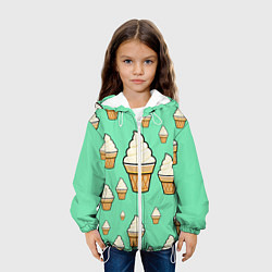 Куртка с капюшоном детская Мороженое - Ice Cream Party, цвет: 3D-белый — фото 2