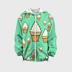 Куртка с капюшоном детская Мороженое - Ice Cream Party, цвет: 3D-белый