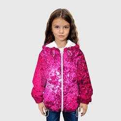 Куртка с капюшоном детская Розовые Пузырьки, цвет: 3D-белый — фото 2