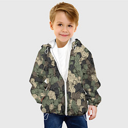 Куртка с капюшоном детская Камуфляж из матрёшек, цвет: 3D-белый — фото 2