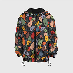 Куртка с капюшоном детская Рисованная Осень, цвет: 3D-черный