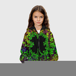 Куртка с капюшоном детская Четырехлистный Клевер, цвет: 3D-черный — фото 2
