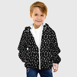 Куртка с капюшоном детская Руны, цвет: 3D-белый — фото 2