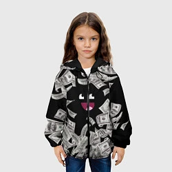 Куртка с капюшоном детская Деньги и купюры смайл, цвет: 3D-черный — фото 2