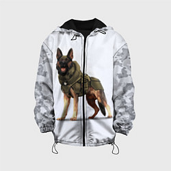 Куртка с капюшоном детская Служебная собака К9 K9, цвет: 3D-черный
