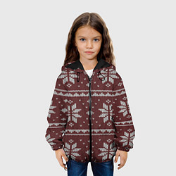 Куртка с капюшоном детская Вязаный рисунок, цвет: 3D-черный — фото 2