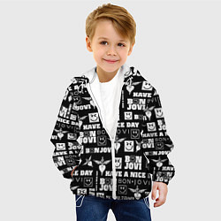 Куртка с капюшоном детская BON JOVI ЛОГОБОМБИНГ БОН ДЖОВИ ПАТТЕРН ИЗ ЛОГОТИПО, цвет: 3D-белый — фото 2