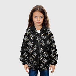 Куртка с капюшоном детская ПАТТЕРН СКЕЛЕТ HALLOWEEN PARTY, цвет: 3D-черный — фото 2