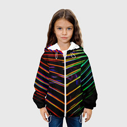 Куртка с капюшоном детская Неоновый угол, цвет: 3D-белый — фото 2