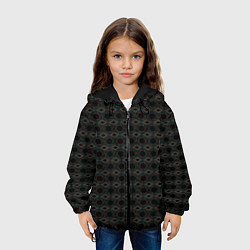 Куртка с капюшоном детская Абстракция из многоугольников и линий, цвет: 3D-черный — фото 2
