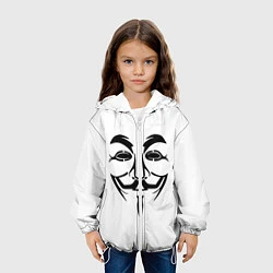 Куртка с капюшоном детская Анонимус!!, цвет: 3D-белый — фото 2