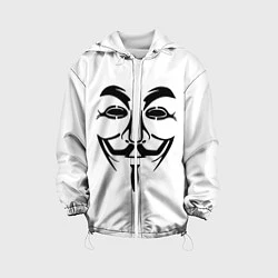 Куртка с капюшоном детская Анонимус!!, цвет: 3D-белый