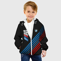 Куртка с капюшоном детская BMW STRIPE, цвет: 3D-белый — фото 2