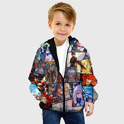 Куртка с капюшоном детская Геншин импакт, персонажи, цвет: 3D-черный — фото 2