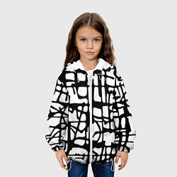 Куртка с капюшоном детская Черно-Белый мотив Cantabrigiensia, подходящий для, цвет: 3D-белый — фото 2