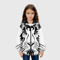Куртка с капюшоном детская Водяной голубоглазый тигр, цвет: 3D-черный — фото 2