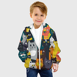 Куртка с капюшоном детская Крутые коты, цвет: 3D-белый — фото 2