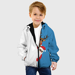 Куртка с капюшоном детская Крутые Санта и Олень, цвет: 3D-черный — фото 2