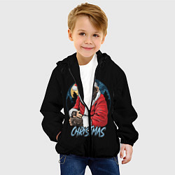 Куртка с капюшоном детская CHRISTMAS обезьяна, цвет: 3D-черный — фото 2