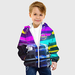 Куртка с капюшоном детская NISSAN GT-R SKYLINE, цвет: 3D-белый — фото 2