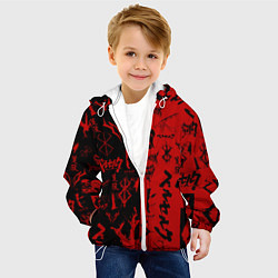 Куртка с капюшоном детская BERSERK BLACK RED БЕРСЕРК ПАТТЕРН, цвет: 3D-белый — фото 2