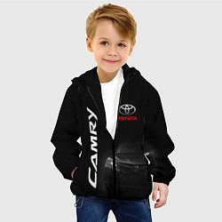 Куртка с капюшоном детская Черная Тойота Камри, цвет: 3D-черный — фото 2