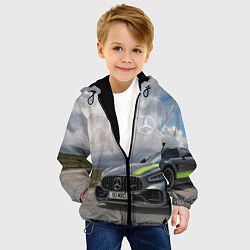 Куртка с капюшоном детская Mercedes V8 Biturbo Racing Team AMG, цвет: 3D-черный — фото 2