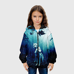 Куртка с капюшоном детская ЛЕС, ВОЛКИ И ТУМАН, цвет: 3D-черный — фото 2