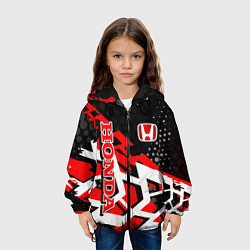 Куртка с капюшоном детская Honda Хонда, цвет: 3D-черный — фото 2