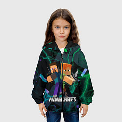 Куртка с капюшоном детская Молнии Майнкрафт, цвет: 3D-черный — фото 2