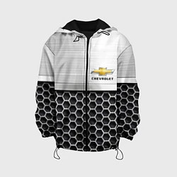 Куртка с капюшоном детская Шевроле Стальная решетка, цвет: 3D-черный