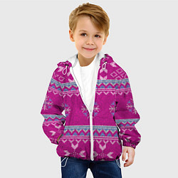 Куртка с капюшоном детская Свитер со снежинками, цвет: 3D-белый — фото 2