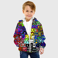 Куртка с капюшоном детская Geometry Dash: All Skins, цвет: 3D-белый — фото 2