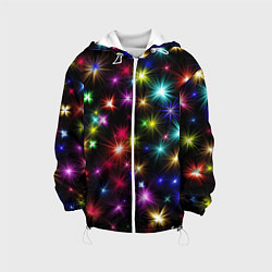 Куртка с капюшоном детская ПРАЗДНИЧНЫЕ ОГОНЬКИ, цвет: 3D-белый