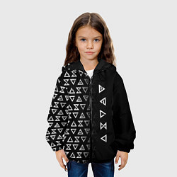 Куртка с капюшоном детская ЗНАКИ ВЕДЬМАКА, СИМВОЛЫ, цвет: 3D-черный — фото 2